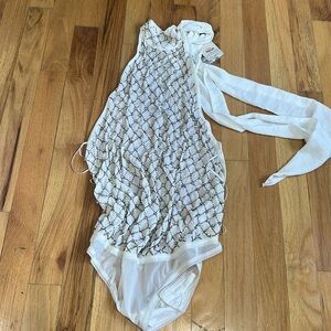 FREE PEOPLE rhinestone open back bodysuit NWT